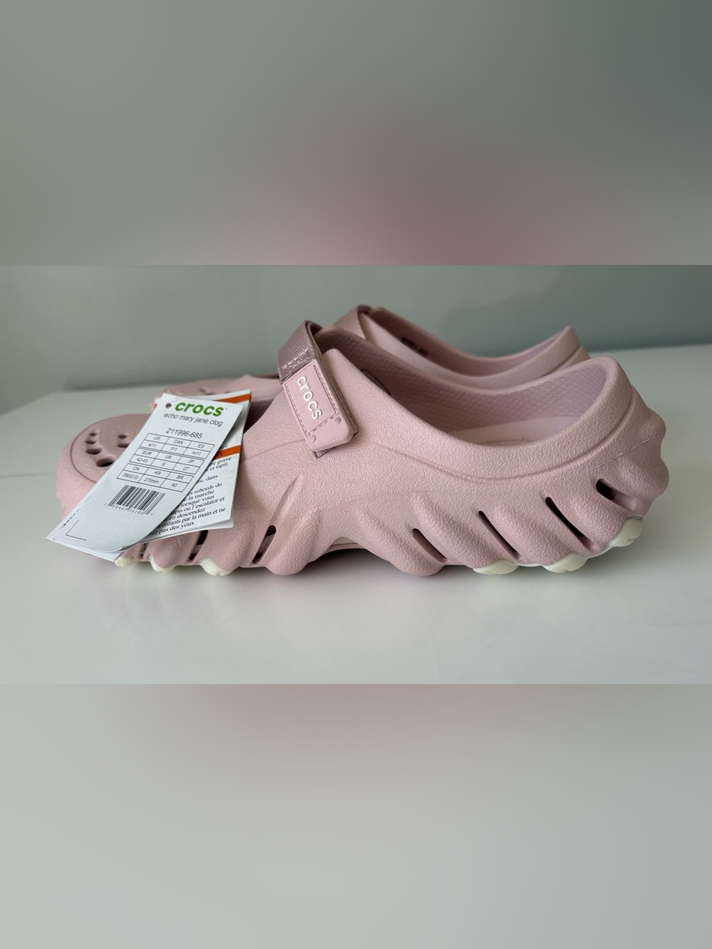 Crocs Echo Mary Jane Clog Pink Women’s Size 11 New With Tags Lightweight Comfort - Picture 6 of 12